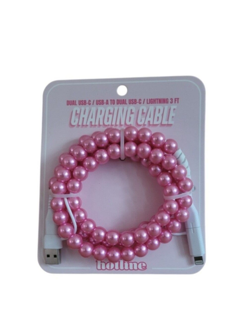 NEW Hotline Pink Pearls Charging Cables 3ft